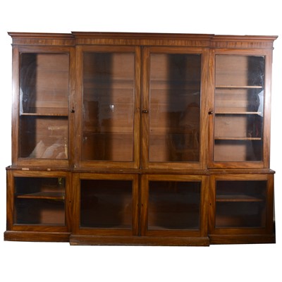 Lot 312 - A Victorian mahogany breakfront bookcase