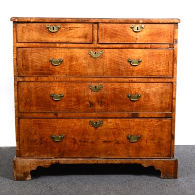 Lot 1592 - A George III walnut chest of drawers