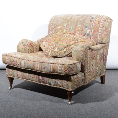 Lot 90 - A modern Howard style settee and matching armchair