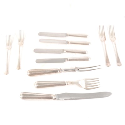Lot 128 - A collection of electroplated cutlery, including Elkington and Dixon