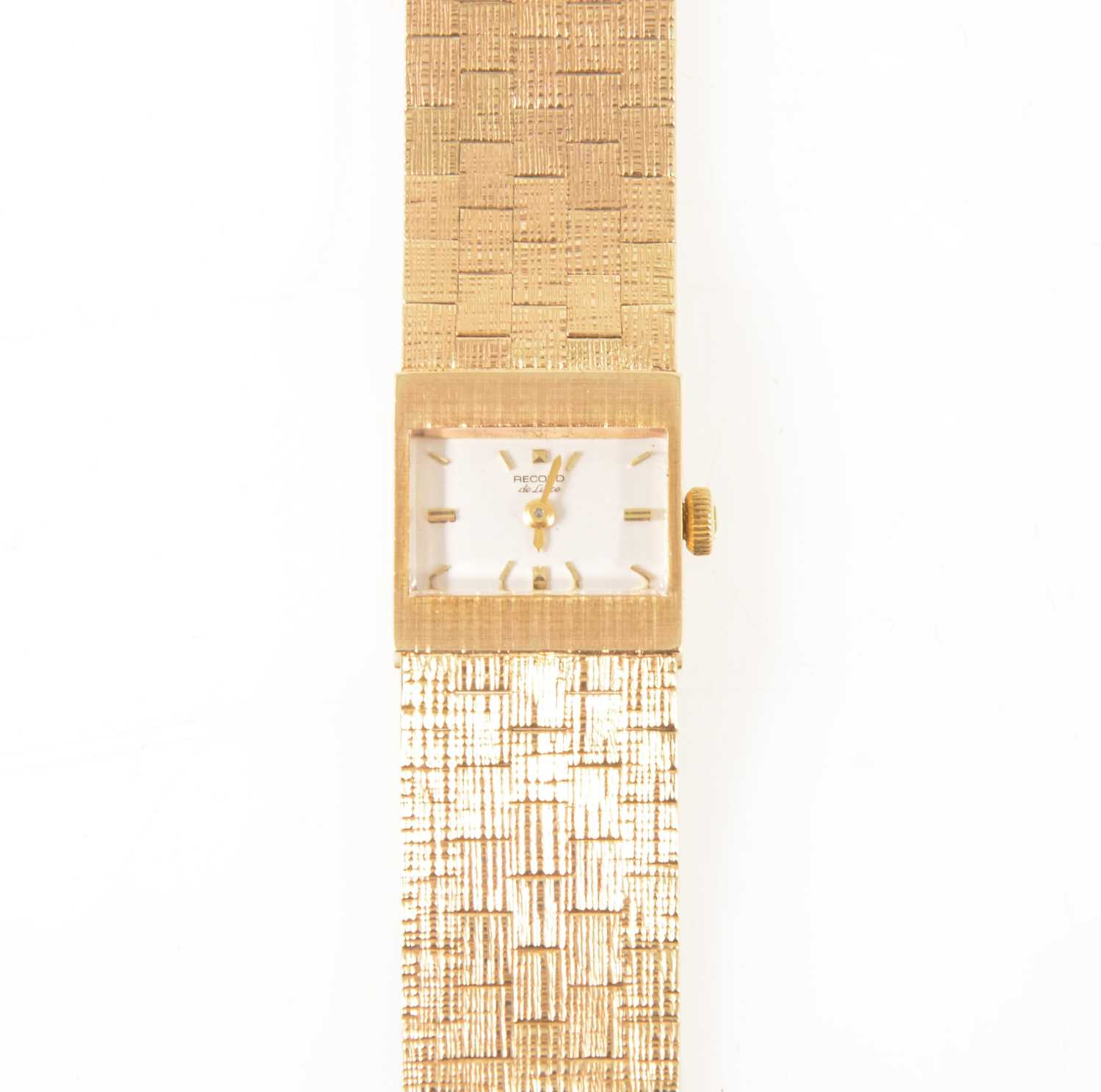 Lot 158 - Record - a lady's 9 carat yellow gold bracelet watch.