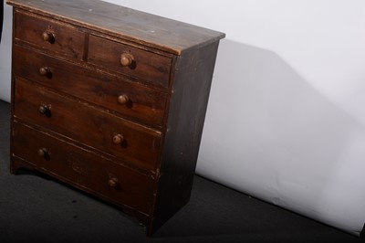 Lot 72 - A Victorian stained pine chest of drawers