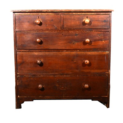 Lot 72 - A Victorian stained pine chest of drawers