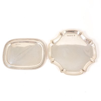 Lot 185 - A small silver waiter and small oval silver tray.