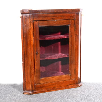 Lot 450 - Victorian stained beechwood hanging corner cupboard