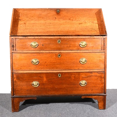 Lot 508 - A Georgian stained mahogany bureau