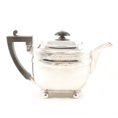 Lot 325 - A Georgian silver teapot by John Emes, London 1806.