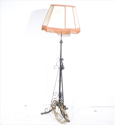 Lot 324 - An Edwardian metal standard lamp