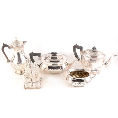 Lot 135 - A tray of silver-plated wares, teaset, trays