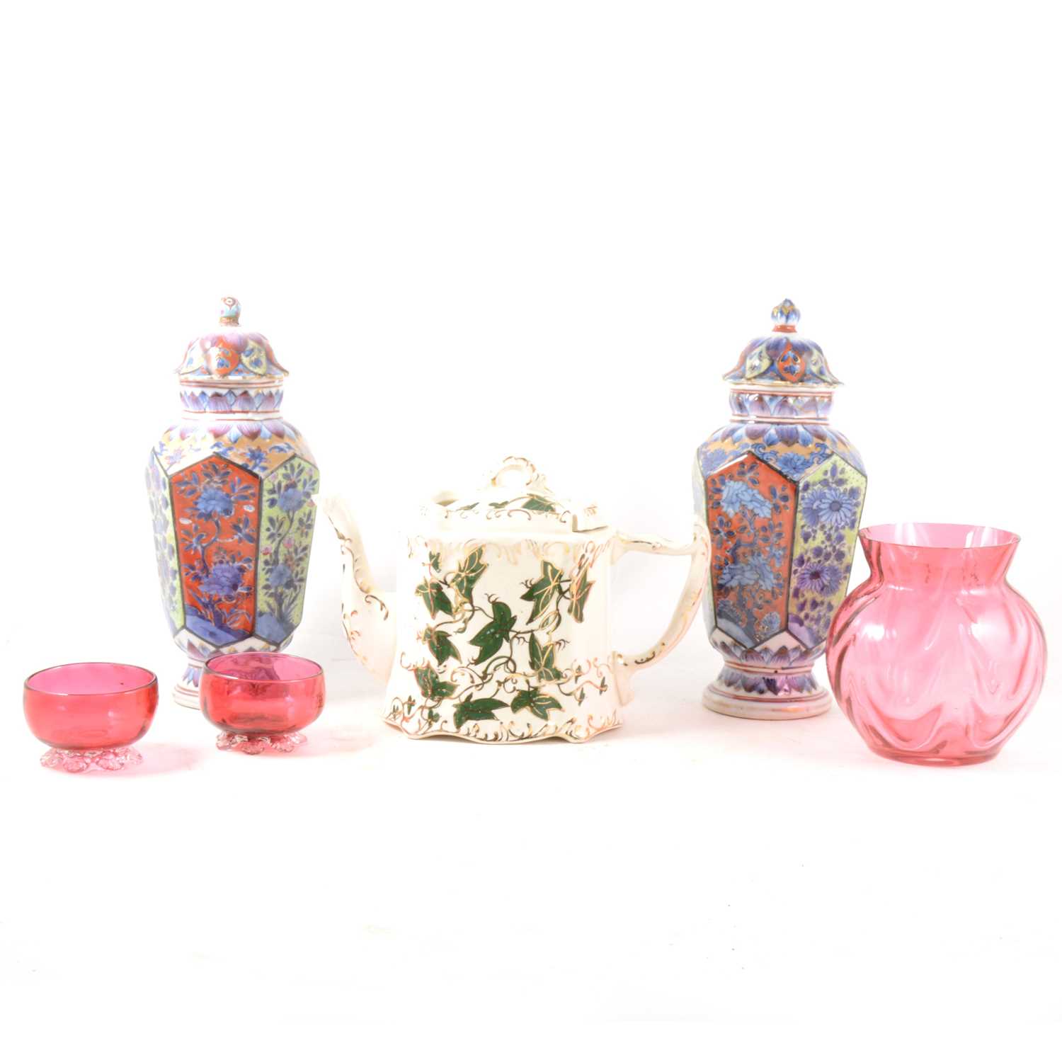 Lot 38 - A collection of decorative ceramics and glassware in two boxes.