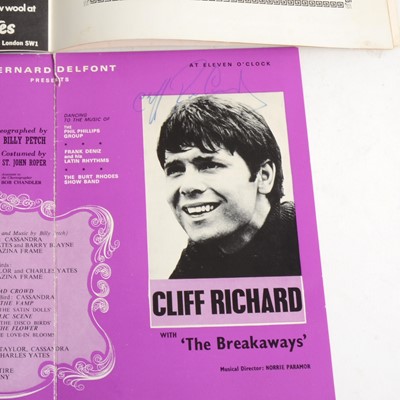 Lot 74 - Paul McCartney signed programme - Talk of the Town, and another signed folded pamphlet signed by Cliff Richard