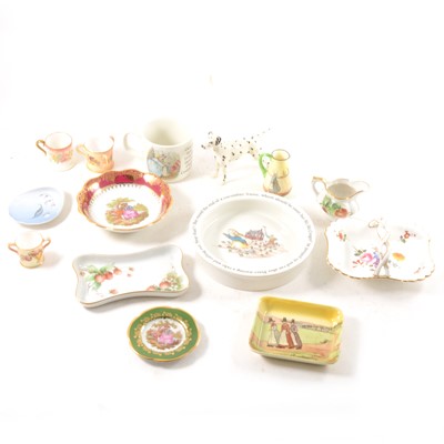 Lot 71 - A miniature Royal Worcester tyg and similar twin-handled loving cup, etc