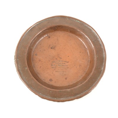 Lot 153 - Small copper plate, the metal taken from HMS Britannia