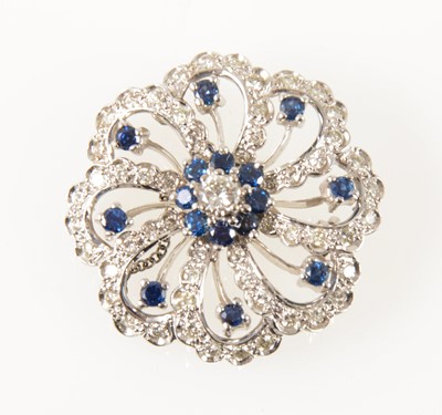 Lot 348A - A sapphire and diamond brooch.