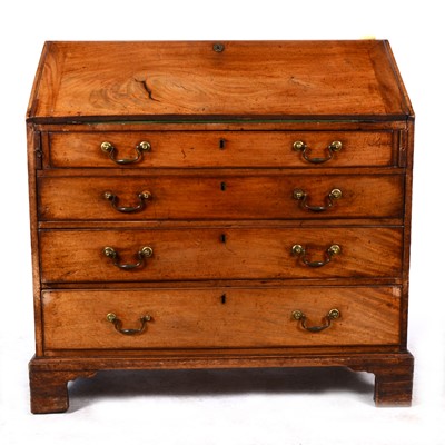 Lot 1502 - A Georgian mahogany bureau