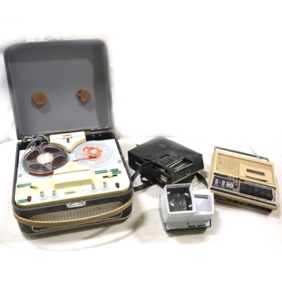 Lot 166 - Photography, projection and tape equipment; a large quantity including Bush TP50 reel-to-reel tape recorder, etc