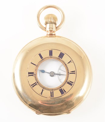 Lot 188 - J W Benson London - a 9 carat yellow gold demi-hunter pocket watch