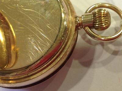 Lot 188 - J W Benson London - a 9 carat yellow gold demi-hunter pocket watch