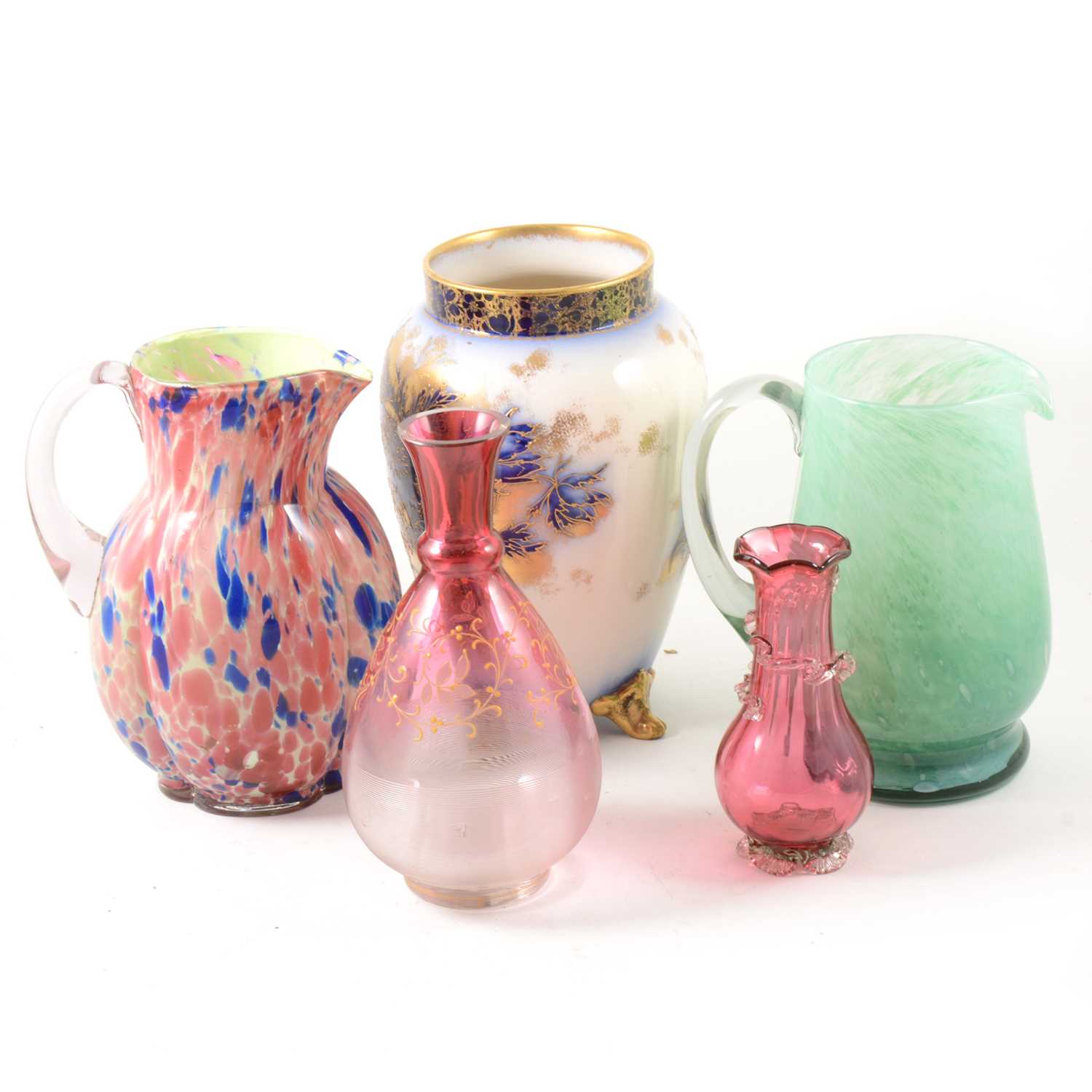 Lot 49 - A selection of coloured glass and other ceramics