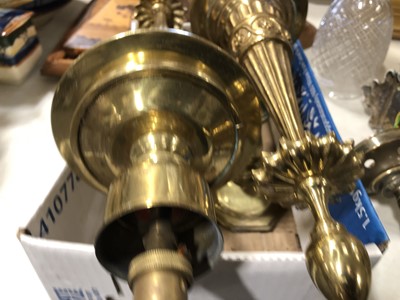 Lot 1070 - A pair of brass wall fittings