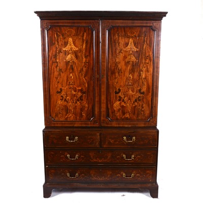 Lot 313 - A George III mahogany press cupboard