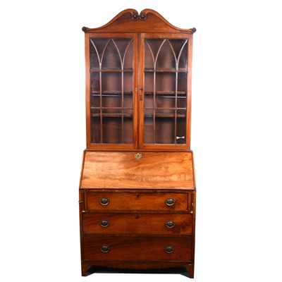 Lot 1495 - Early 19th Century mahogany bureau bookcase