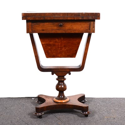 Lot 1534 - A Victorian rosewood card and work table