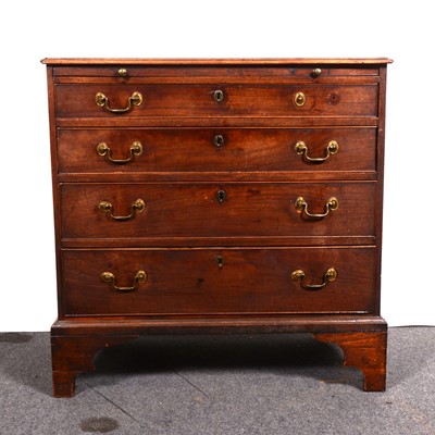 Lot 1498 - George III mahogany chest of drawers, with slide over four drawers