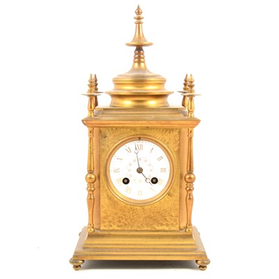 Lot 1422 - Victorian gilt brass mantel clock, Howell James et Cie movement