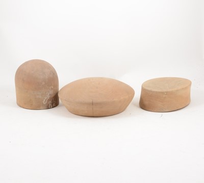 Lot 1154 - Three boxes of wooden hat blocks