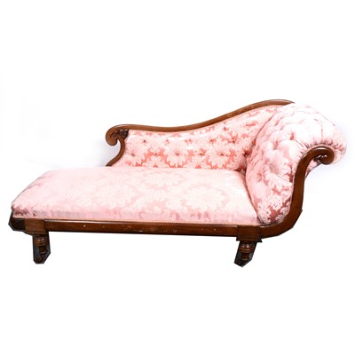 Lot 1496 - Victorian mahogany framed chaise longue