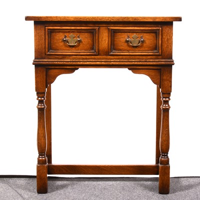 Lot 404 - A reproduction oak side table, by Ellis Furniture Makers, Ipswich