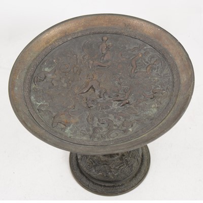 Lot 1104 - A cast bronze tazza