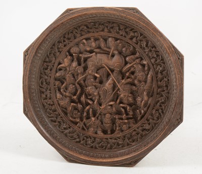 Lot 1115 - An octagonal carved wood tazza