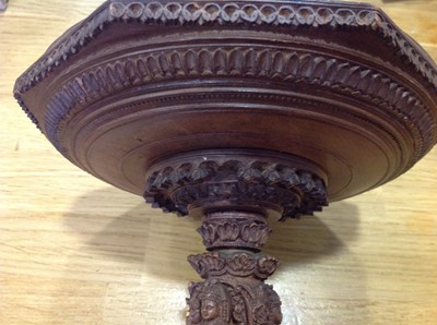 Lot 1115 - An octagonal carved wood tazza