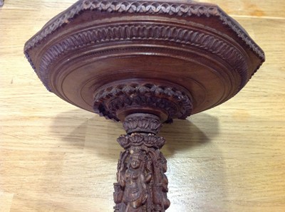 Lot 1115 - An octagonal carved wood tazza