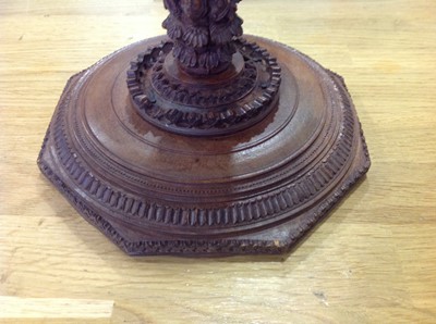 Lot 1115 - An octagonal carved wood tazza