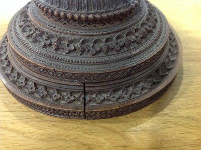 Lot 1115 - An octagonal carved wood tazza