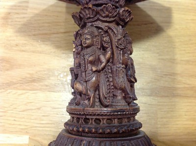 Lot 1115 - An octagonal carved wood tazza