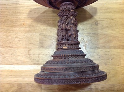 Lot 1115 - An octagonal carved wood tazza