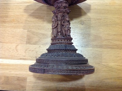 Lot 1115 - An octagonal carved wood tazza