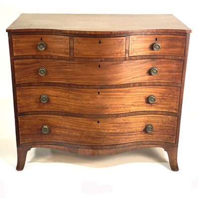 Lot 315 - A George IV mahogany serpentine chest of drawers