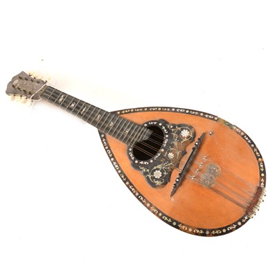 Lot 70 - A Luigi Ricci mandolin, with mother-of-pearl inlay and tortoiseshell decoration