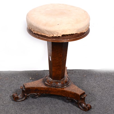 Lot 1551 - Victorian walnut piano stool