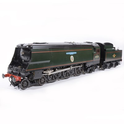 Lot 1 - Aster Hobby live steam, gauge 1 / G scale, 45mm locomotive and tender; 'Winston Churchill' BR no.34051, in wooden case.