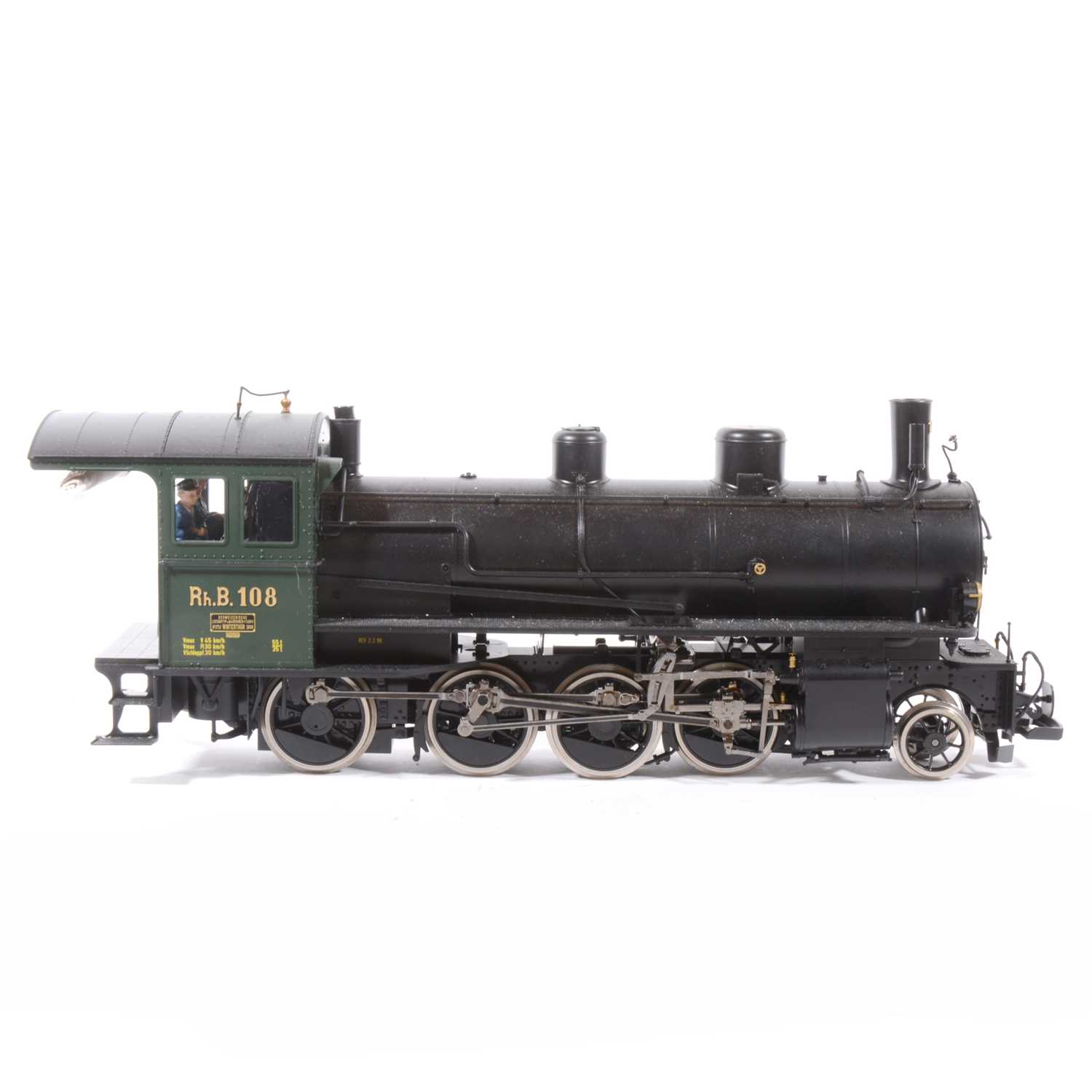 Lot 19 - Brawa electric, gauge 1 / G scale, 45mm locomotive and tender, Abyssinian Railway type RhB 4/5 no.108, with instructions and box.
