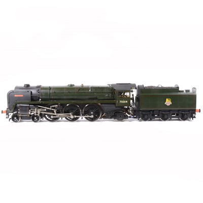 Lot 42 - G1M Exclusive models live steam, gauge 1 / G scale, 45mm locomotive and tender, 'Iron Duke' Britannia BR standard class 7 4-6-2 no.70014, green, with instructions, in carry case.