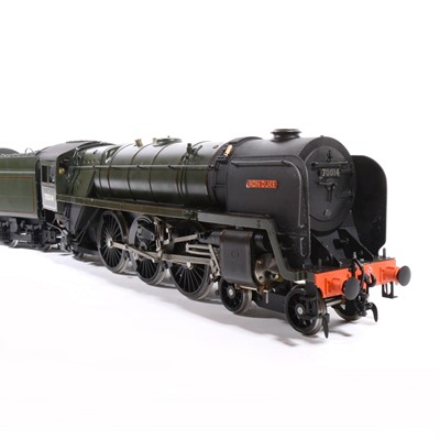 Lot 42 - G1M Exclusive models live steam, gauge 1 / G scale, 45mm locomotive and tender, 'Iron Duke' Britannia BR standard class 7 4-6-2 no.70014, green, with instructions, in carry case.