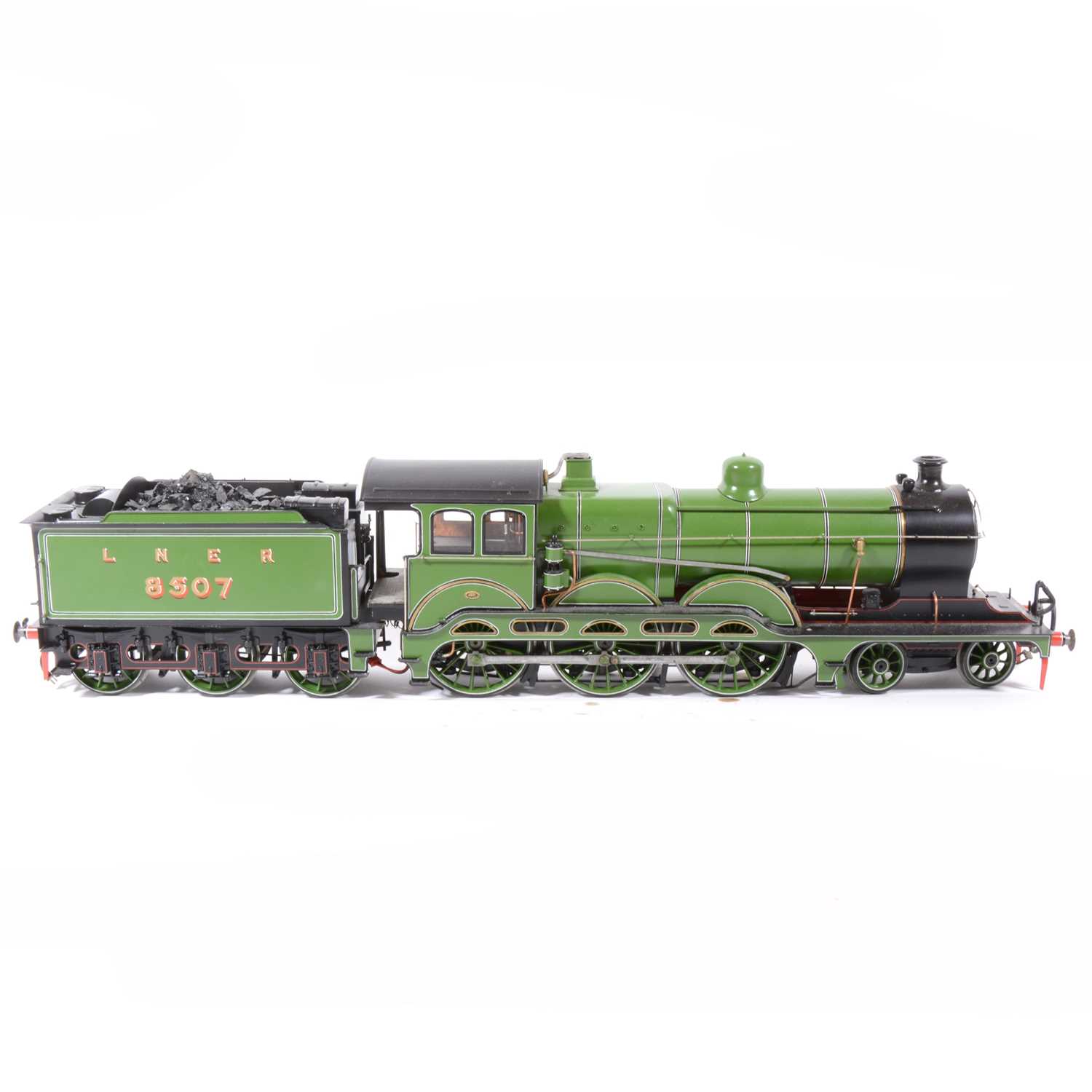 Lot 50 - Finescale steam, gauge 1 / G scale, 45mm locomotive and tender, B12 LNER no.8507, 4-6-0, green, in wooden case, with RC