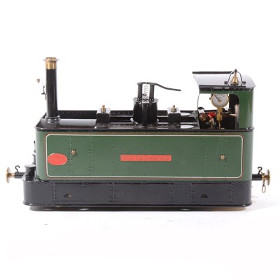 Lot 60 - Finescale Engineering Company live steam locomotive, gauge 1 / G scale, Glyn Valley Tramway, 'Sir Theodore', 0-4-0, green, with booklet, in case.